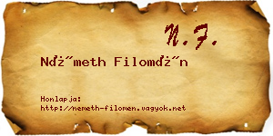 Németh Filomén névjegykártya